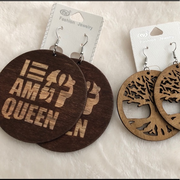 Jewelry - 🌞 NEW Tree Of Life Earth & I Am Queen Earrings